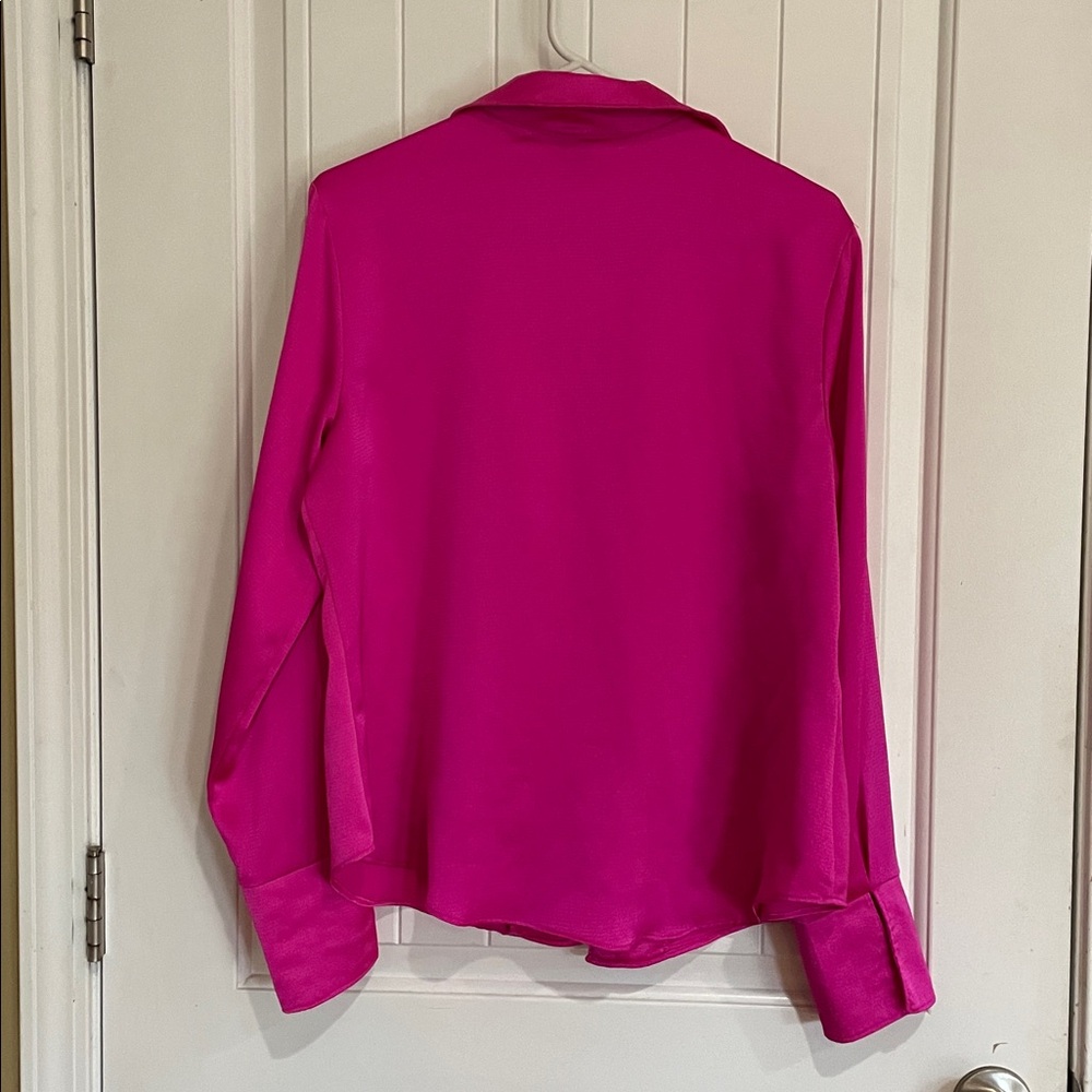 Wild Fable large Fuchsia Tie-Front Blouse EUC - Picture 5 of 5